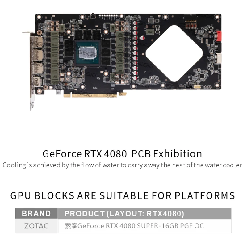 Blok GPU Bykski untuk Kartu Vi - Rtx 4080 Water Cooling Block ulasan dan harga